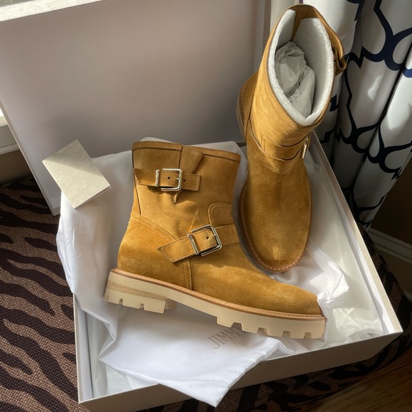 😍NWT Jimmy Choo Youth Il suede buckle ankle boots in camel, 40 - Picture 8 of 17